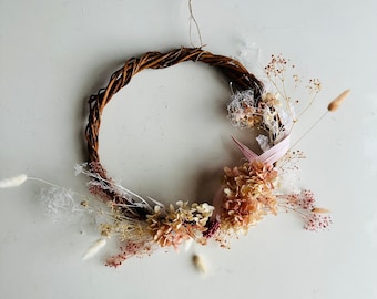 NEW YEAR SALE - Dried flower foliage wreath - natural willow