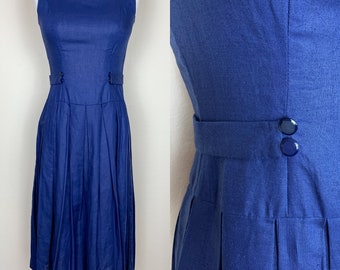 1950s/60s Navy Cotton Day Dress