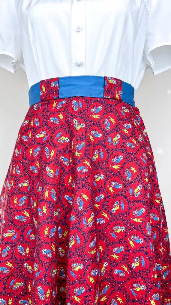 1950s Novelty Print Skirt || Gardening Print Skirt