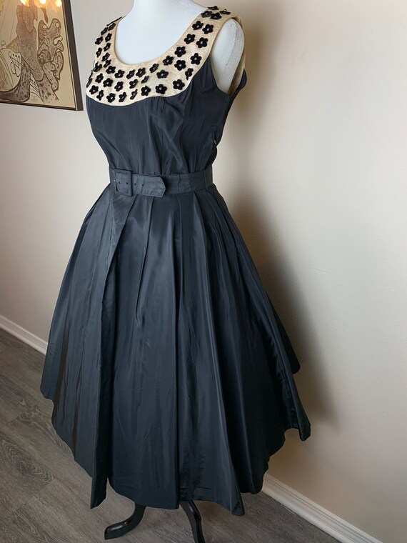 1950s Mad Men Cocktail Dress || 50s Little Black … - image 5