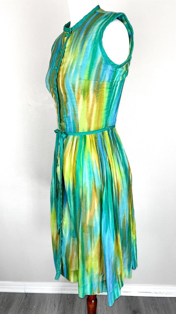 1950s Watercolor Sun Dress - image 6