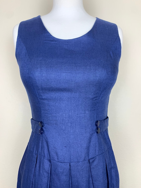 1950s/60s Navy Cotton Day Dress - image 2