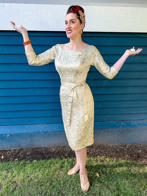 1950s Suzy Perette Brocade Dress