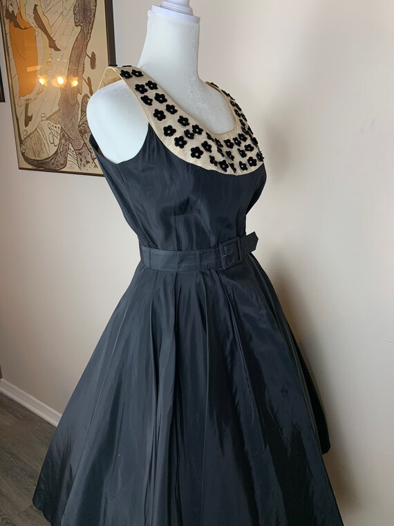 1950s Mad Men Cocktail Dress || 50s Little Black … - image 4