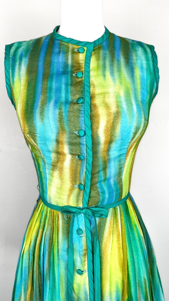 1950s Watercolor Sun Dress - image 3