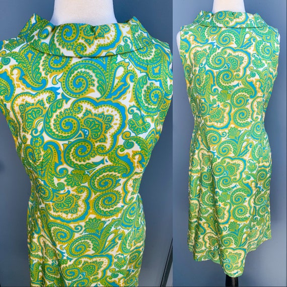 1960s Mod Dress || Paisley Print Mod Dress