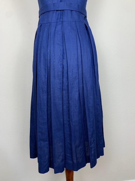 1950s/60s Navy Cotton Day Dress - image 6