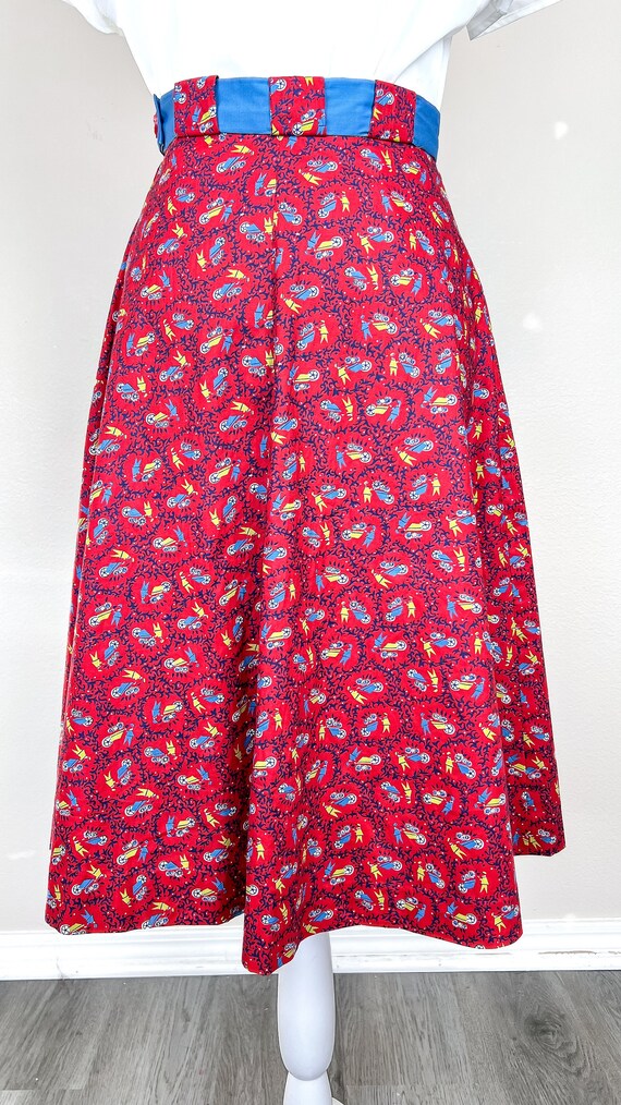 1950s Novelty Print Skirt || Gardening Print Skirt - image 5