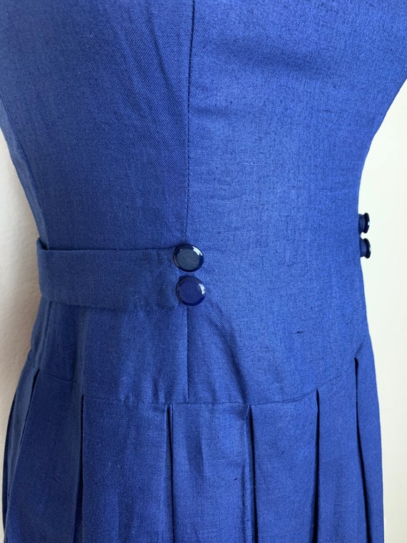 1950s/60s Navy Cotton Day Dress - image 3