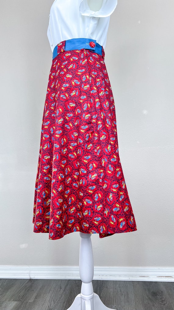 1950s Novelty Print Skirt || Gardening Print Skirt - image 3