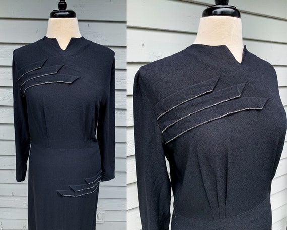 1940s Herbert Levy Femme Fatale Dress
