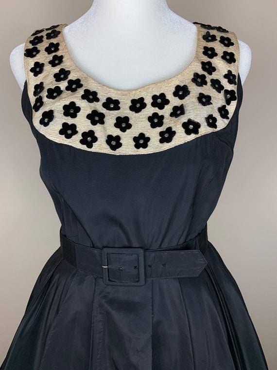 1950s Mad Men Cocktail Dress || 50s Little Black … - image 3