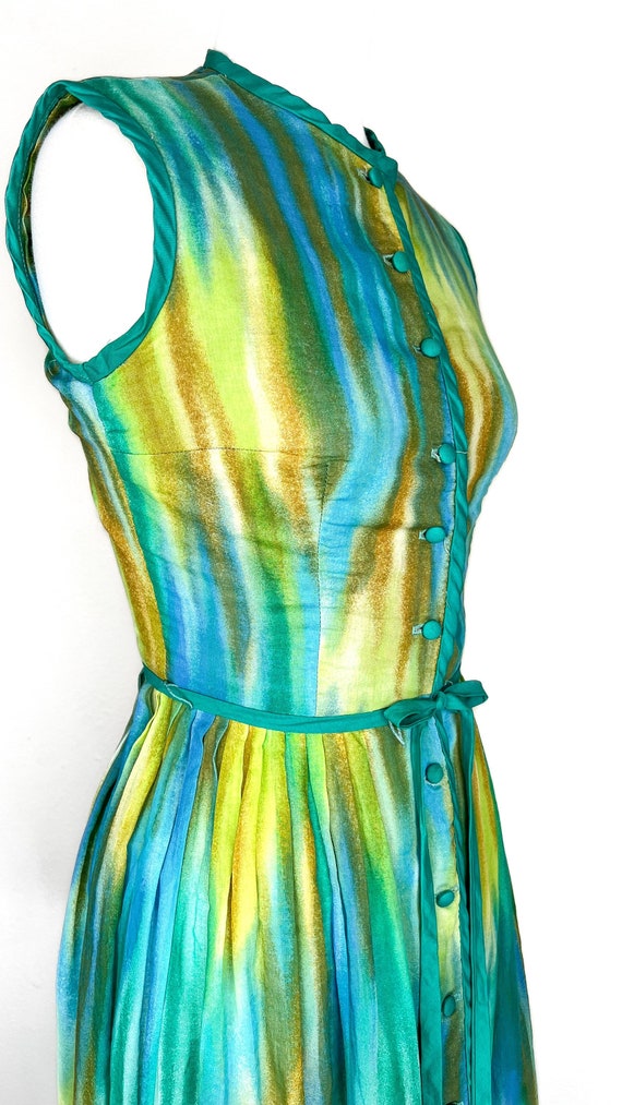1950s Watercolor Sun Dress - image 4