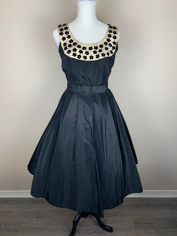 1950s Mad Men Cocktail Dress || 50s Little Black … - image 2