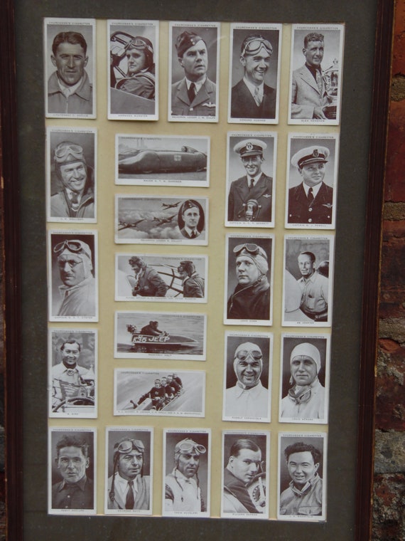 Vintage Original Mixed Set of Churchman's Cigarettes Cards Collection  Framed