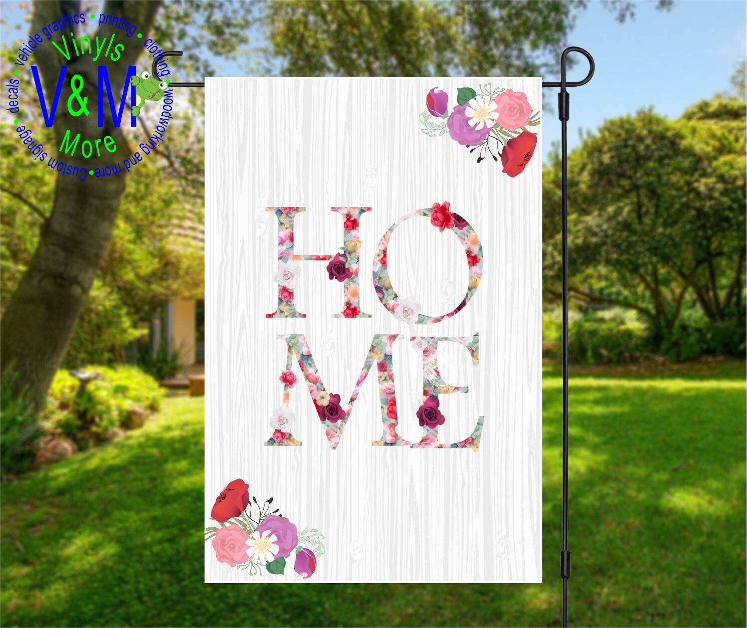 Bandera del jardín del hogar bandera del jardín floral | Etsy