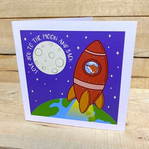 Je t'aime sur la lune - Carte de voeux (toutes occasions)