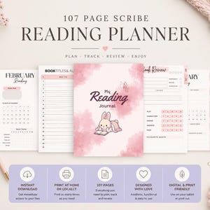 Kindle Scribe Reading Journal | Hyperlinked PDF Book Tracker (Digital Download)