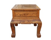 Chinese Oriental Huali Rosewood Flower Motif Tea Table Stand cs4579E