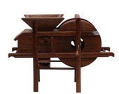 Chinese Rosewood Handmade Miniature Rice Grain Crushing Mill Display Decor ws264E