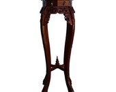 Chinese Medium Brown Octagonal Blossom Flower Curved Legs Plant Stand cs5250E