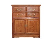 Chinese Brown Huali Rosewood 4 Drawers Side Table Cabinet cs4520E