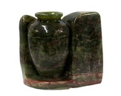 Hand-carved Green Marble Stone Accent Display Vase ws197E