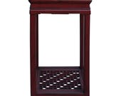 Chinese Square Distressed Red Wood Pedestal Plant Stand Table cs3135E