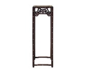 Chinese Huali Dark Brown Square Mother of Pearl Inlay Stand Pedestal Table cs4192E