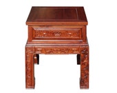 Chinese Oriental Huali Rosewood Flower Motif Tea Table Stand cs4594E