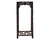 Chinese Rosewood Brown Mother of Pearl Inlay Stand Pedestal Table cs4193E