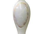 White Stone Carved Round Small Display Vase cs2632E
