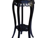 Chinese Oriental Round Brown Stain Plant Stand Pedestal Table cs3250E