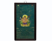 Chinese Porcelain Teal Blue Tibetan Deity Painting Wall Decor cs4187E
