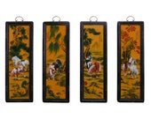 Chinese Porcelain quot Eight Horse quot 4 Pieces Wall Panel Set vs846e