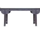 Chinese Vintage Long Tan Rosewood Dragon Carving Altar Console Table cs1495E