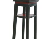 Chinese Black Red Narrow Side Table Stand s2384E