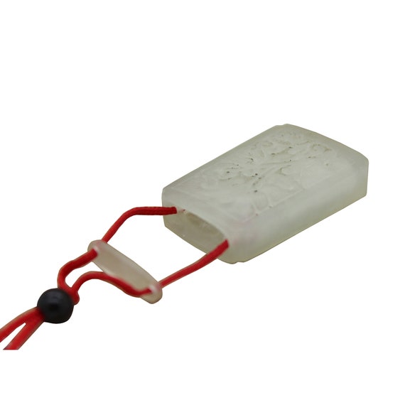 Carved Jade Rectangular Shape Modern Chinese Sach… - image 8