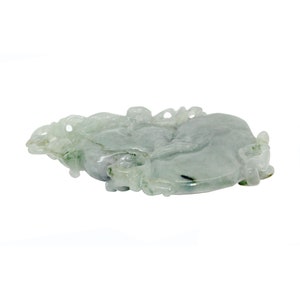 Jade Pendant With Dragon On Gourd Stepping On Money, Roots and Leaf n414E image 3