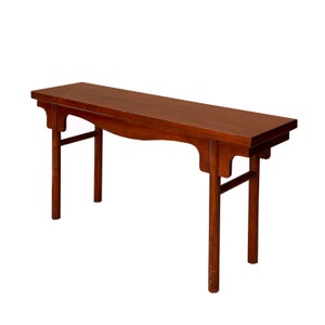 Chinese Brown Wood Plank Plain Ming Style Altar Console Table cs7450E image 2