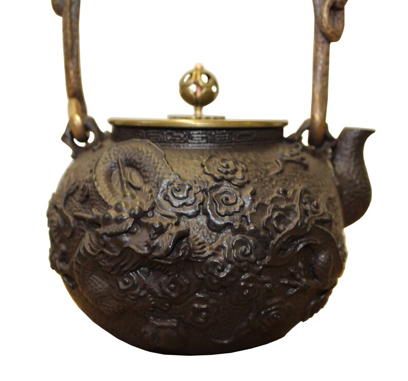 Handmade Quality Asian Heavy Cast Iron Teapot Display cs3368E image 4