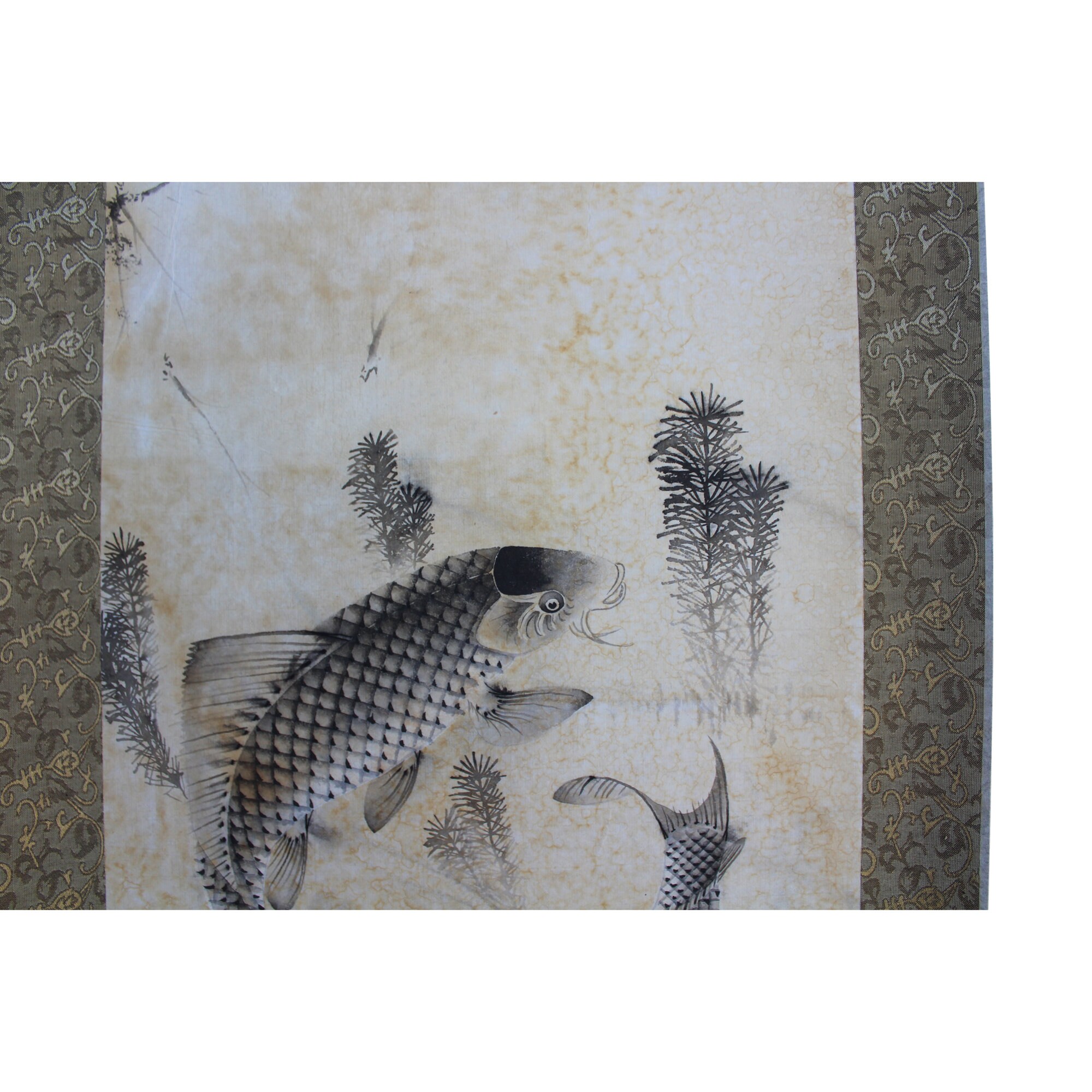 Set of 4 Chinese Calligraphy Ink Fishes Drawing Scroll Paintings Wall ...