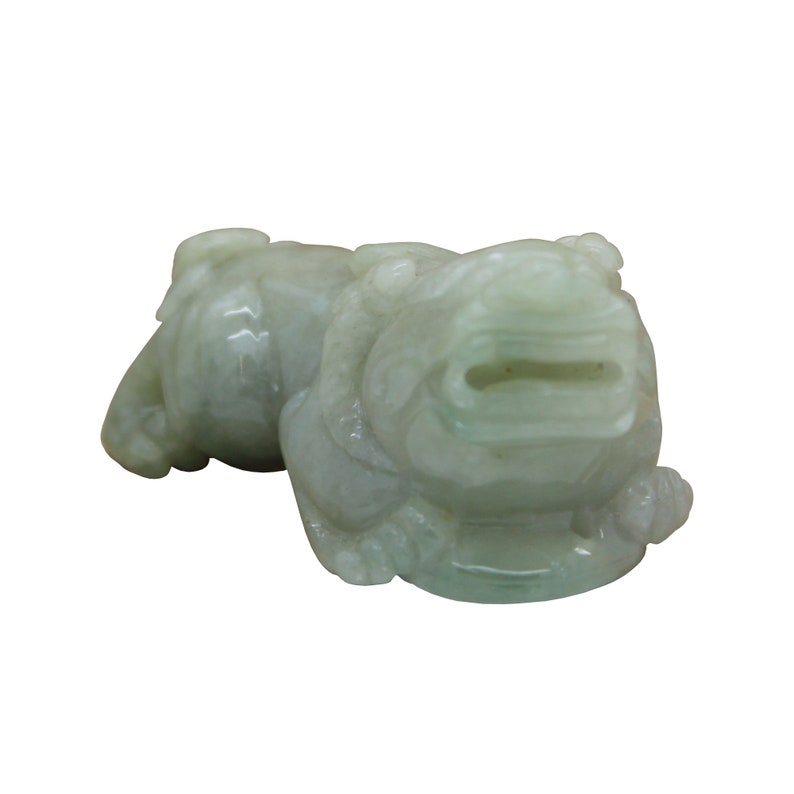 Fengshui Figure Hand Carved Chinese Natural Jade Pixiu Pendant n525E image 2