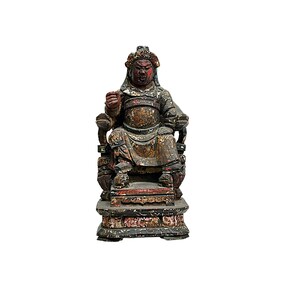 Vintage Wooden Carved Home Guardian God Heaven Soldier Figure ws4861E