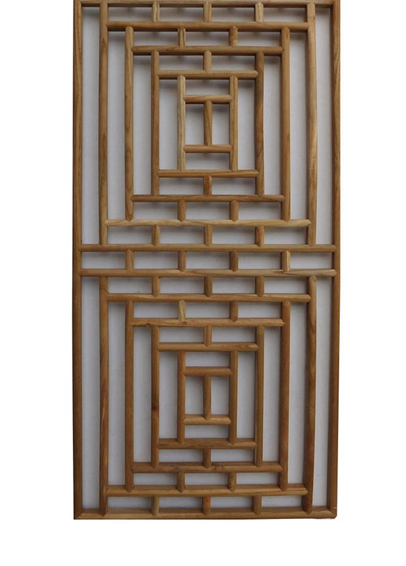 Rectangular Plain Wood Geometric Pattern Wall Panel w225E image 2