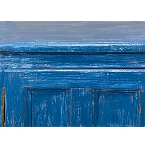Distressed Blue Lacquer Slim Narrow Single Door Side Cabinet Chest cs7674E image 6