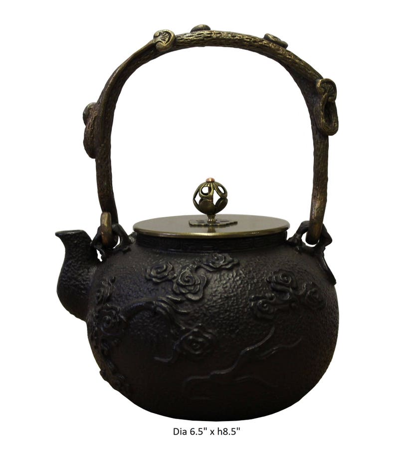 Handmade Quality Asian Heavy Cast Iron Teapot Display cs3368E image 7