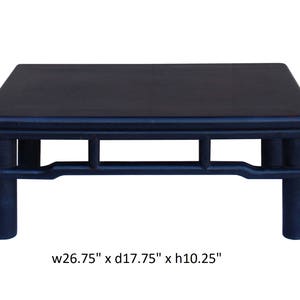 Dark Brown Rosewood Simple Oriental Round Legs Rectangular Display Table Stand cs3251E image 5