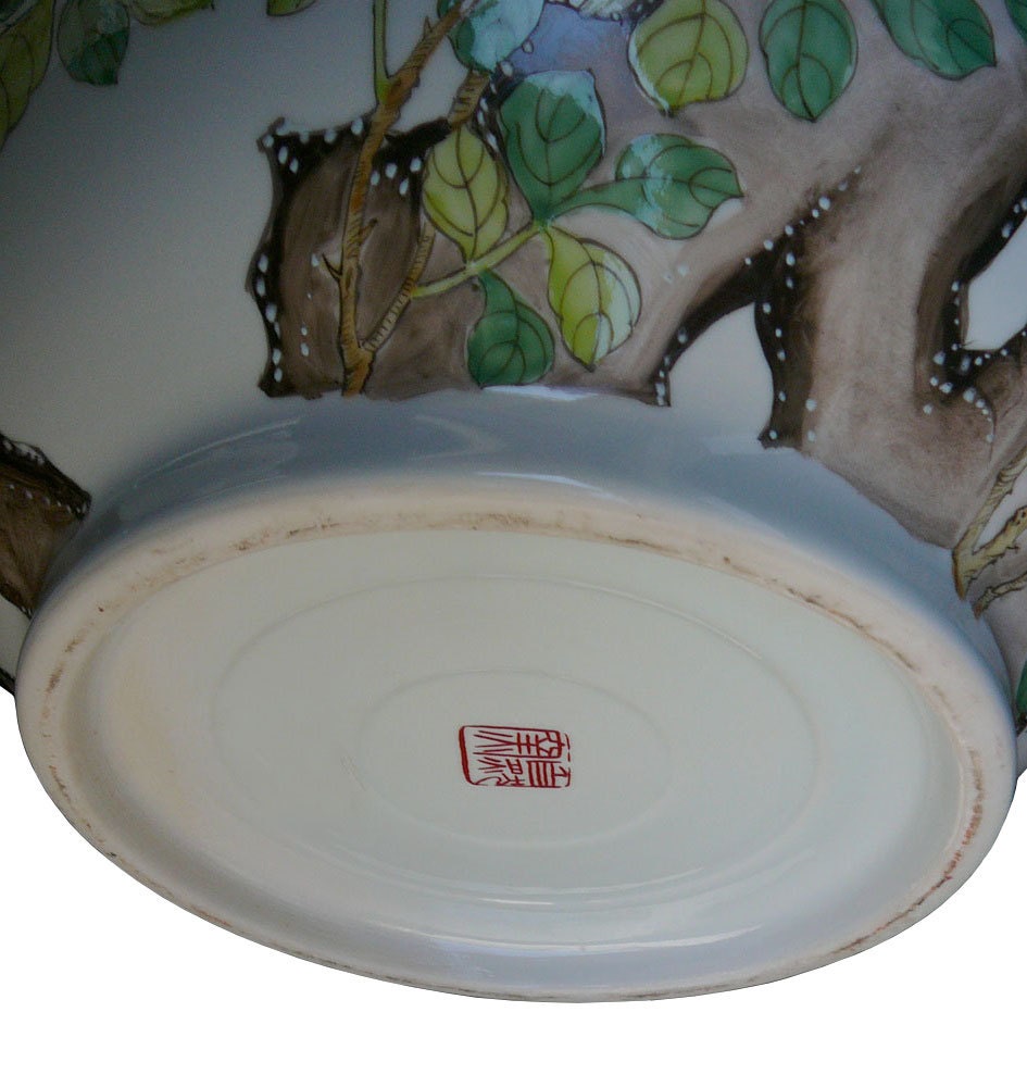 Asian Lucky Porcelain Wu Lu Gourd Shape Scenery Flowers Painting