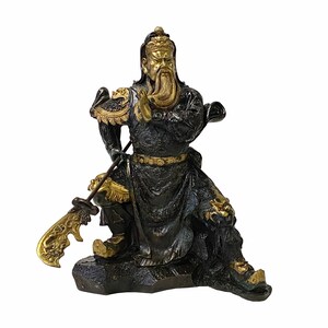 Chinese Handmade Metal Guan Yu Zheng Fei General Quan Statue ws1699E